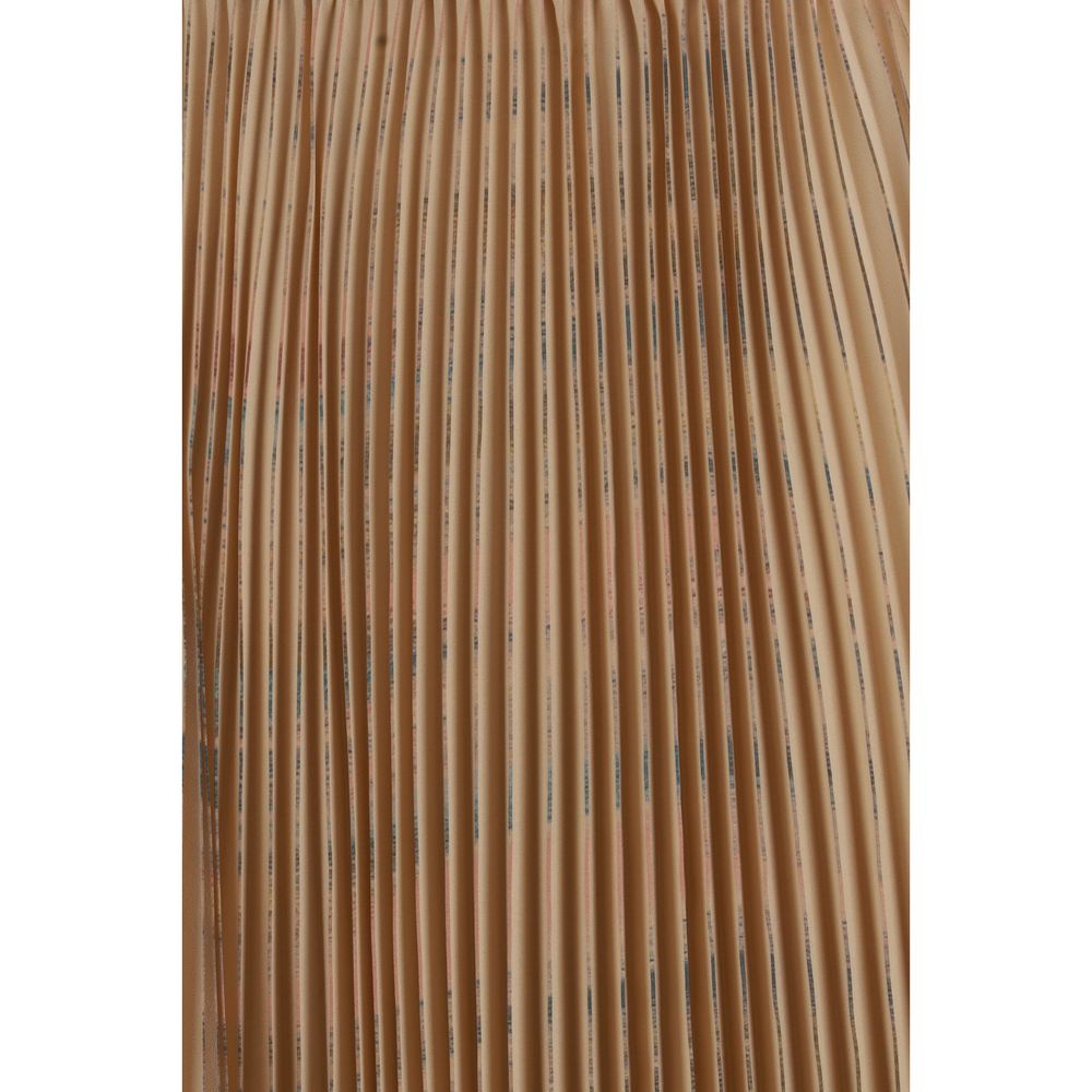 Fabiana Filippi Women's Pleated Calf Leather & Polyester Midi Skirt - Beige