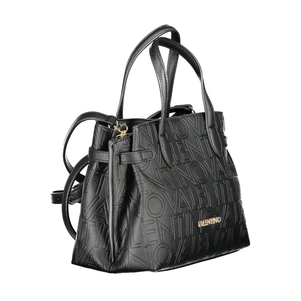 Handbag by Mario Valentino for women in polyethylene black & signature presents a ornamental silhouette, showcasing a secure zipper, ample built-in-compartments, and versatile adjustable-strap & handle for a ornamental finish.