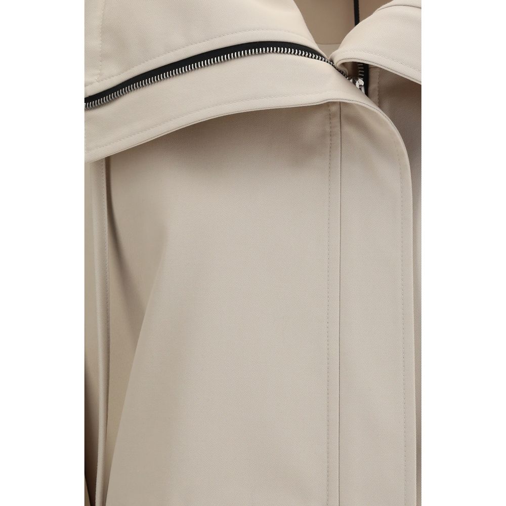 Overcoat by Lardini for women in cotton polyester beige features a contemporary silhouette showcasing a contemporary and refined pockets for a sophisticated finish.