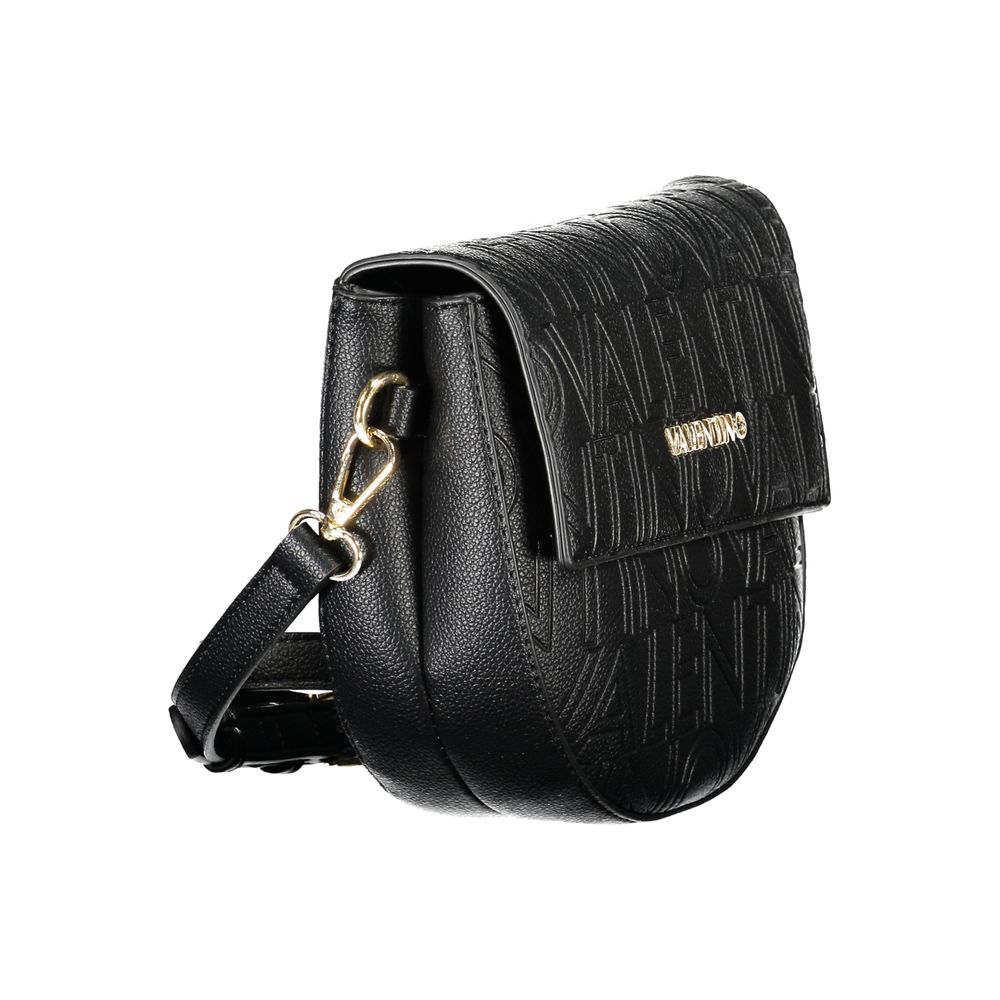 This Shoulder Handbag by Mario Valentino for women in polyurethane and black & signature presents a sculptural silhouette featuring a secure zipper, ample internal-pockets, and versatile shoulder-strap & handle for a sculptural finish.