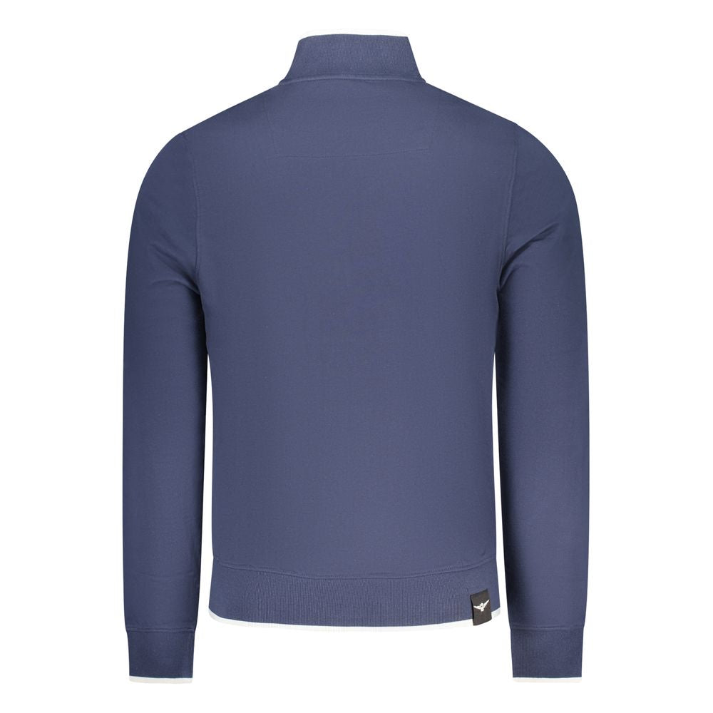 Sweatshirt by Accademia Militare for men in cotton blue features an provocated silhouette, detailed with a provocated and a refined for a sophisticated aesthetic.