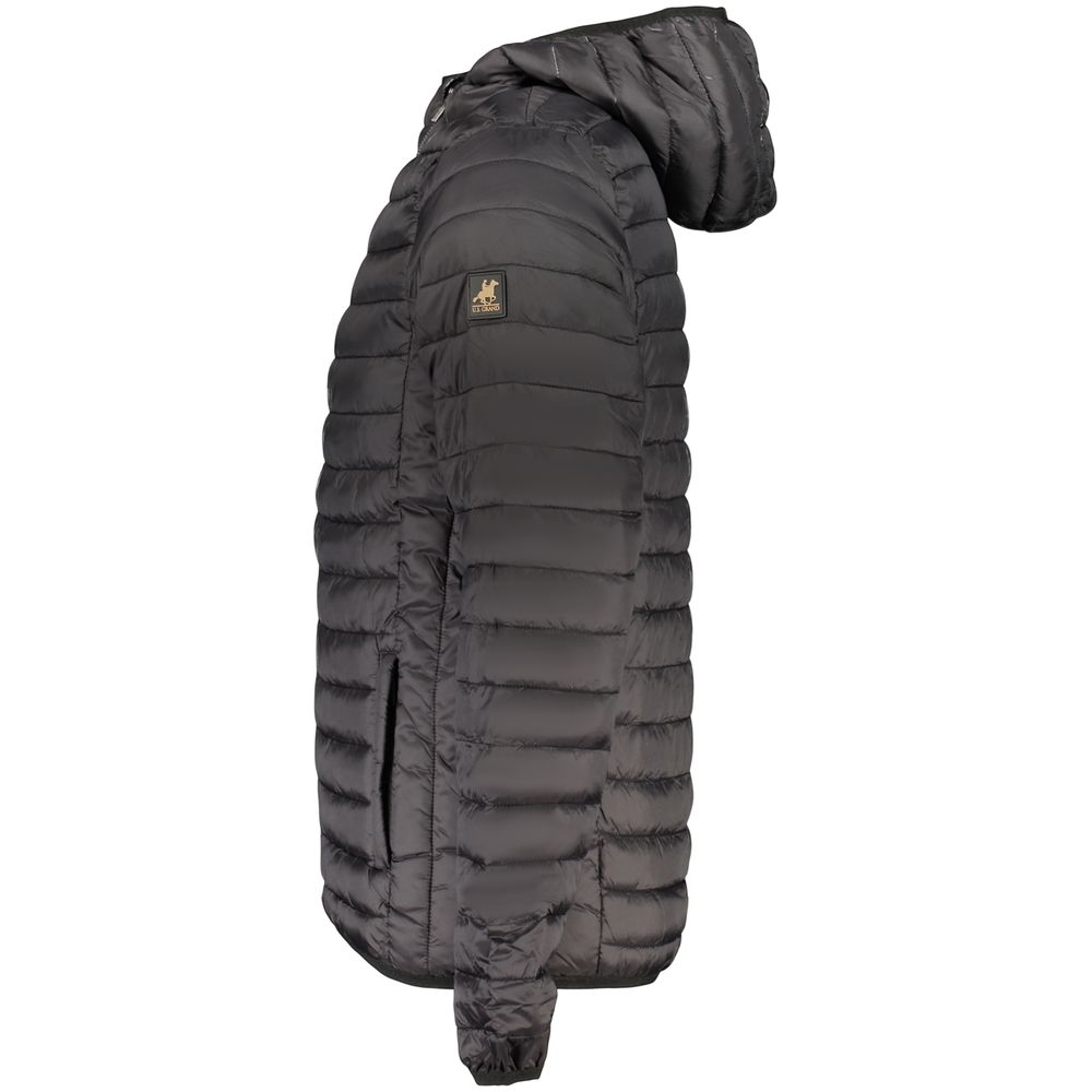 Hooded Windbreaker Jacket by U.S. Grand Polo for men in polyamide & polyester black features an magnificent silhouette, showcasing the sophisticated and functional lightweight, pockets, hooded & windproof for a premium, magnificent look.