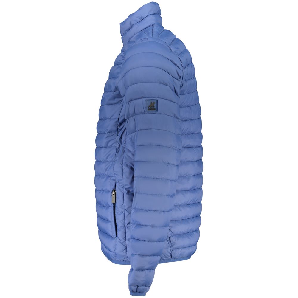 Hooded Windbreaker Jacket by U.S. Grand Polo for men in polyamide & polyester black & blue presents a resilient silhouette, artfully detailed with a sophisticated hooded neckline and functional lightweight, pockets, hooded & windproof for a resilient finish.