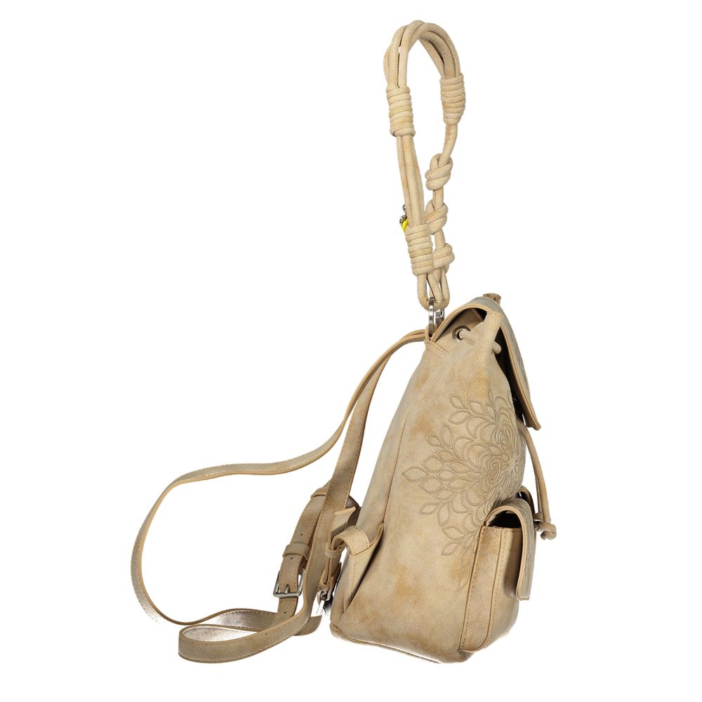 Backpack by Desigual for women in polyurethane beige features a stately City Polyurethane Backpack design, showcasing a secure , ample , and versatile backpack-strap for a stately finish.