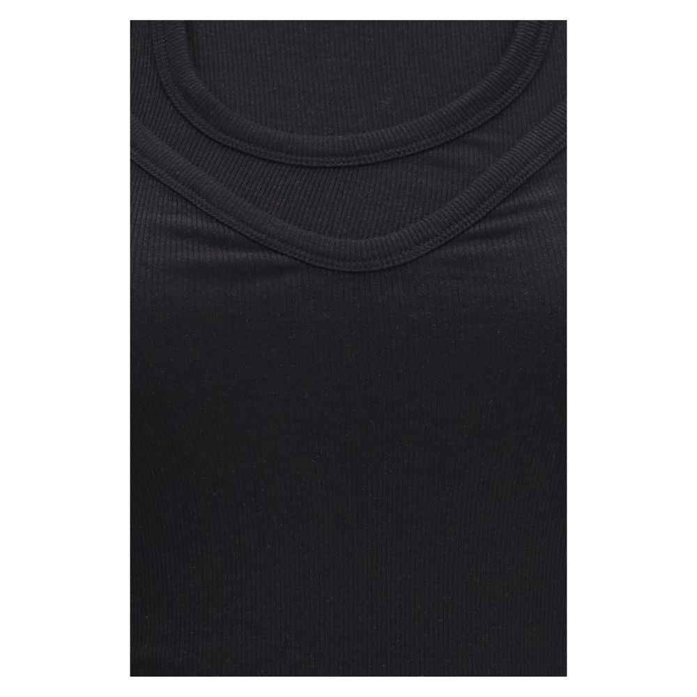 ALAINPAUL Women's Slim Stretch Cotton & Lyocell Tank Top - Black