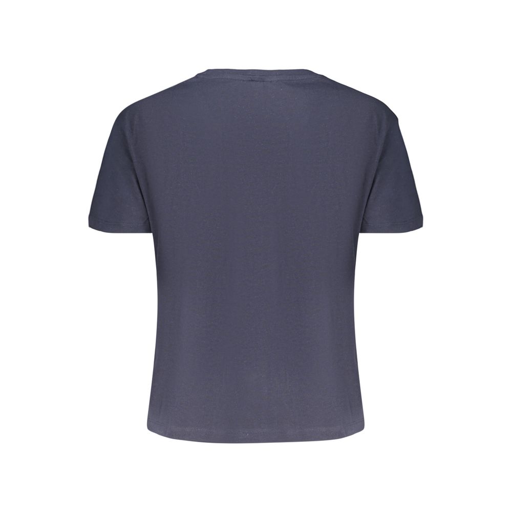 Activewear T-Shirt by Freddy for women in cotton blue & print features an athletic silhouette with sleeves and a neckline, enhanced by high-performance .