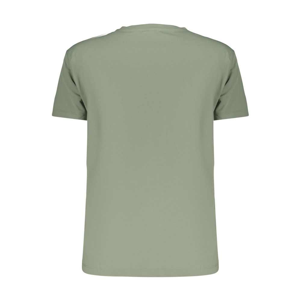 Activewear T-Shirt by Freddy for women in cotton green & print presents a kinetic silhouette, showcasing the kinetic and alongside functional for a premium, athletic look.