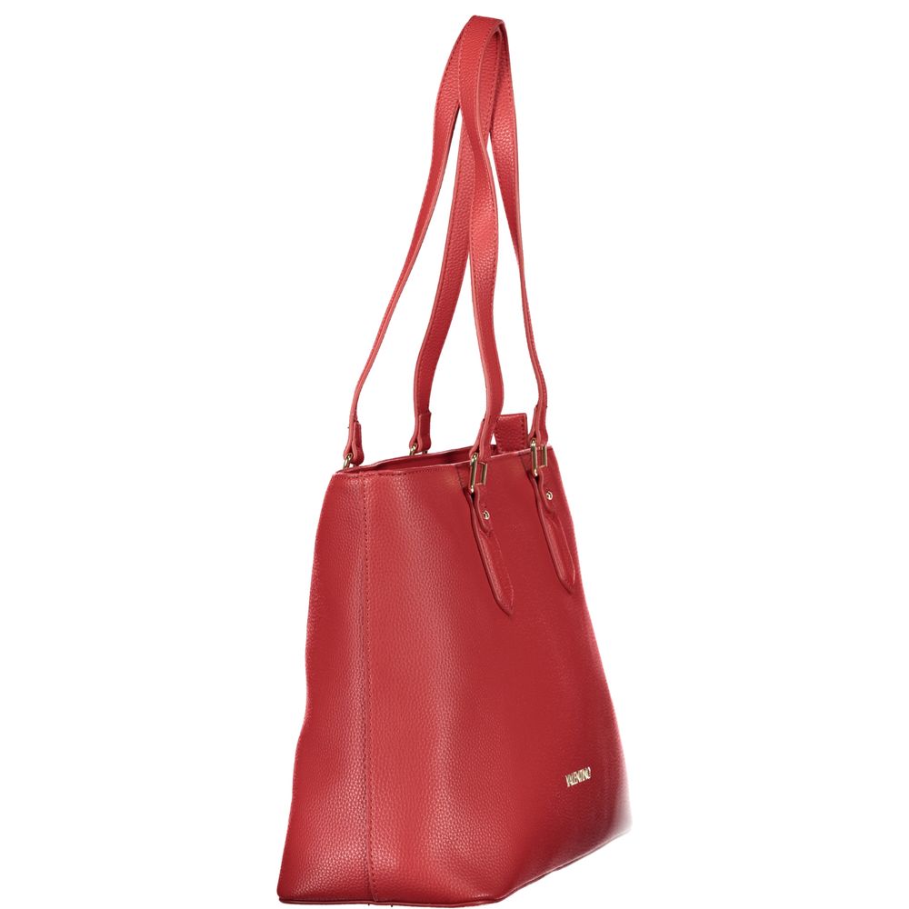 Shoulder Handbag by Mario Valentino for women in polyethylene red features a refined silhouette, showcasing a secure zipper, organized internal-pockets, and versatile shoulder-strap & handle for a refined finish.