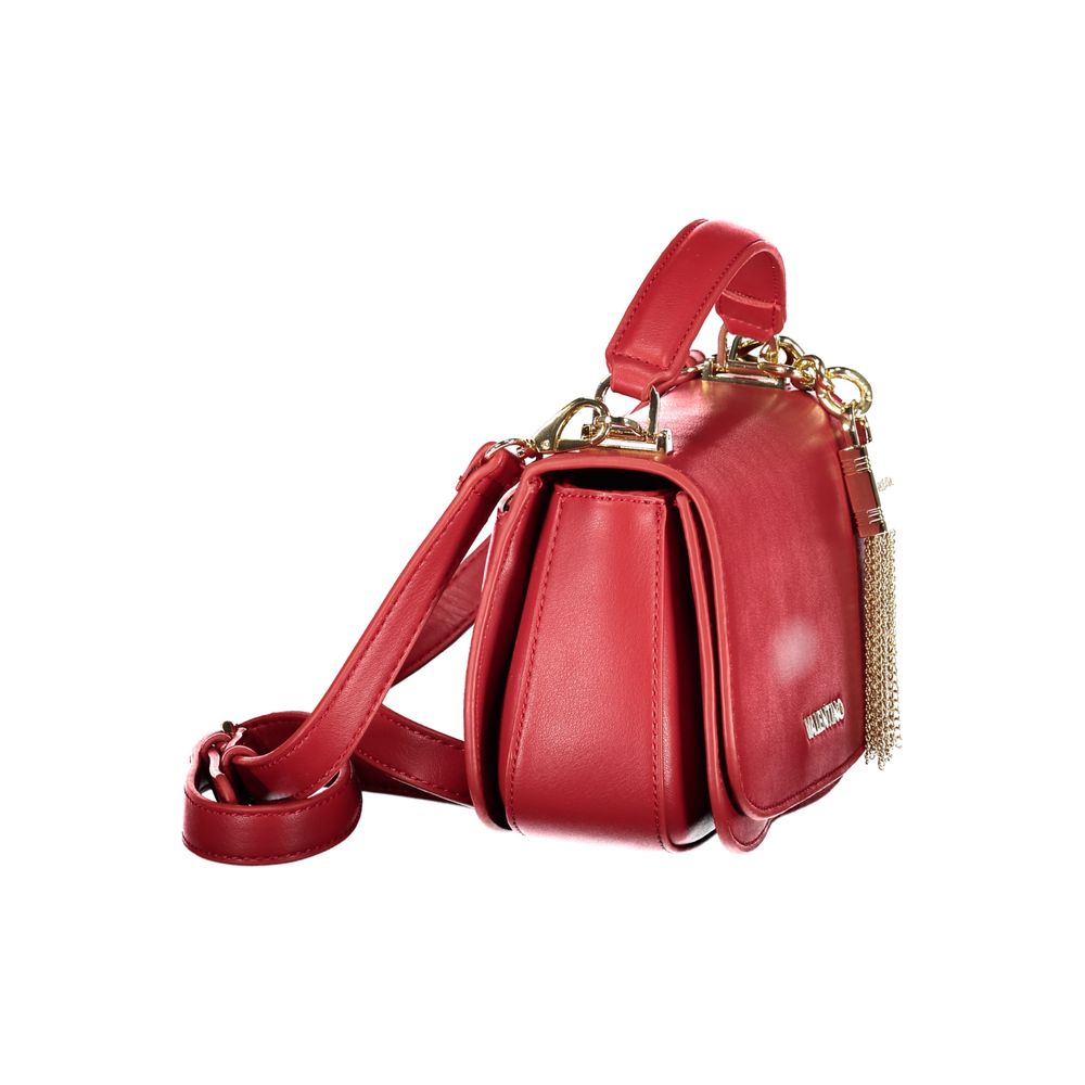 Handbag by Mario Valentino for women in polyethylene red features an refined silhouette, showcasing a secure snap, ample built-in-compartments, external-pockets & internal-pockets, and versatile handle for a sophisticated refined aesthetic.
