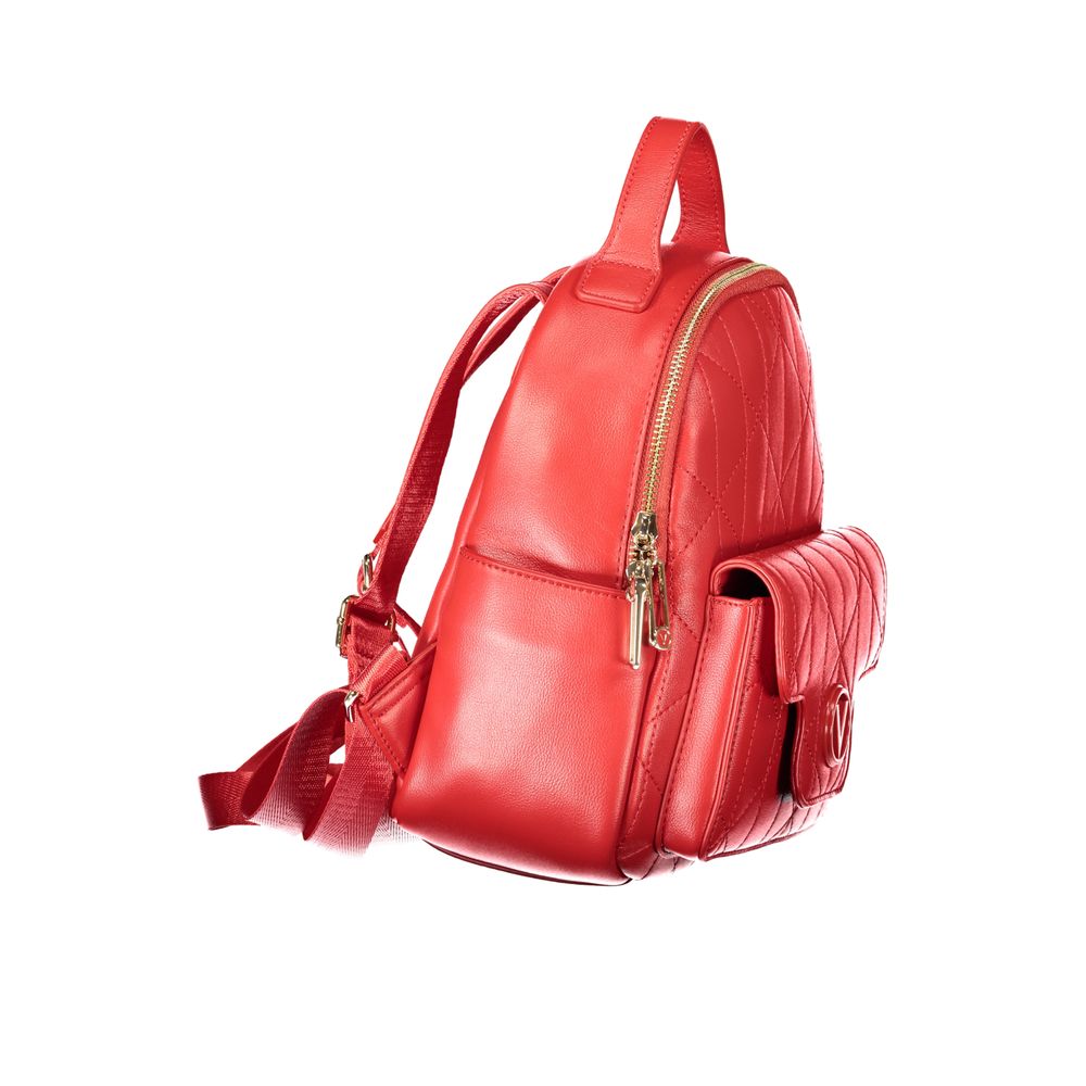 Backpack by Mario Valentino for women in polyethylene red features a stately Polyethylene Backpack design, showcasing a secure snap & zipper, ample built-in-compartments, external-pockets & internal-pockets, and versatile handle, backpack-strap & adjustable-strap for a stately finish.