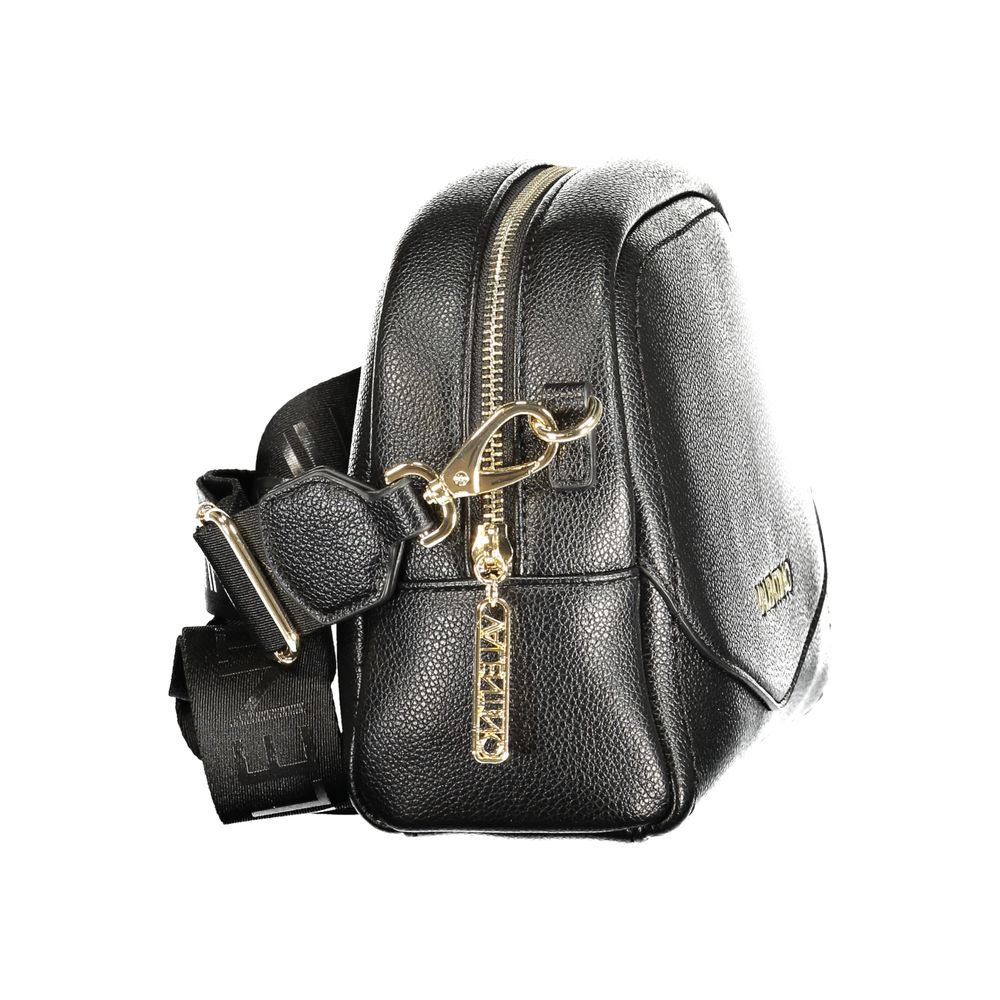 Handbag by Mario Valentino for women in polyethylene black presents a ornamental silhouette, showcasing a secure zipper, ample internal-pockets, and versatile shoulder-strap & adjustable-strap for a ornamental finish.
