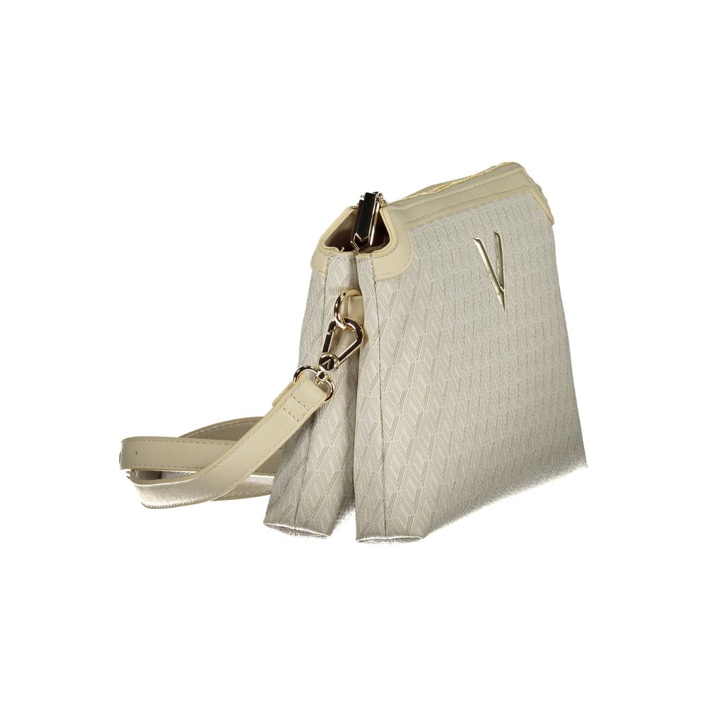 Pouch Handbag by Mario Valentino for women in polyethylene beige features a refined silhouette, showcasing a secure zipper, organized built-in-compartments & internal-pockets, and versatile shoulder-strap & adjustable-strap for a refined finish.