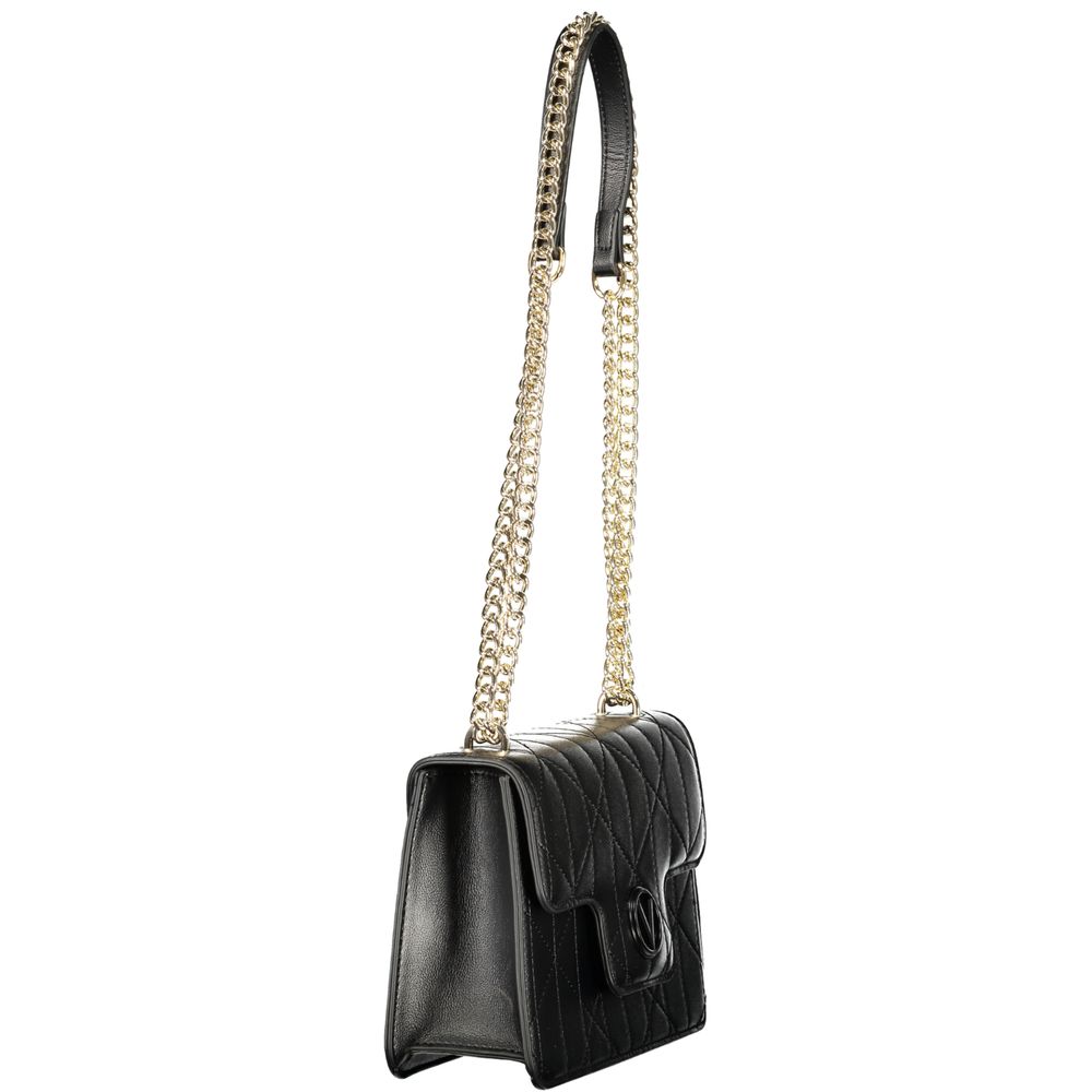 Handbag by Mario Valentino for women in polyethylene black & signature features an refined silhouette, showcasing a secure snap, ample internal-pockets, and versatile handle for a sophisticated refined aesthetic.