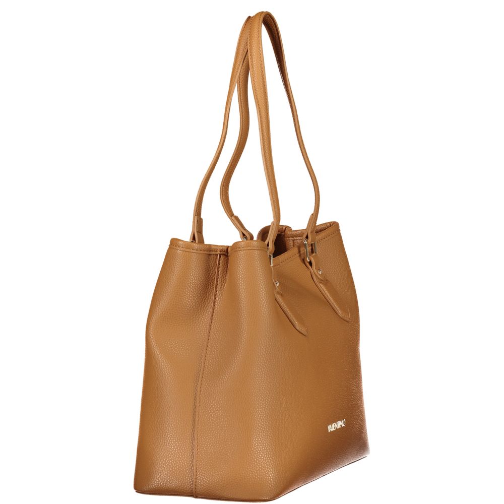 This Handbag by Mario Valentino for women in polyethylene and brown presents a sculptural silhouette featuring a secure zipper, ample built-in-compartments & internal-pockets, and versatile shoulder-strap, handle & adjustable-strap for a sculptural finish.