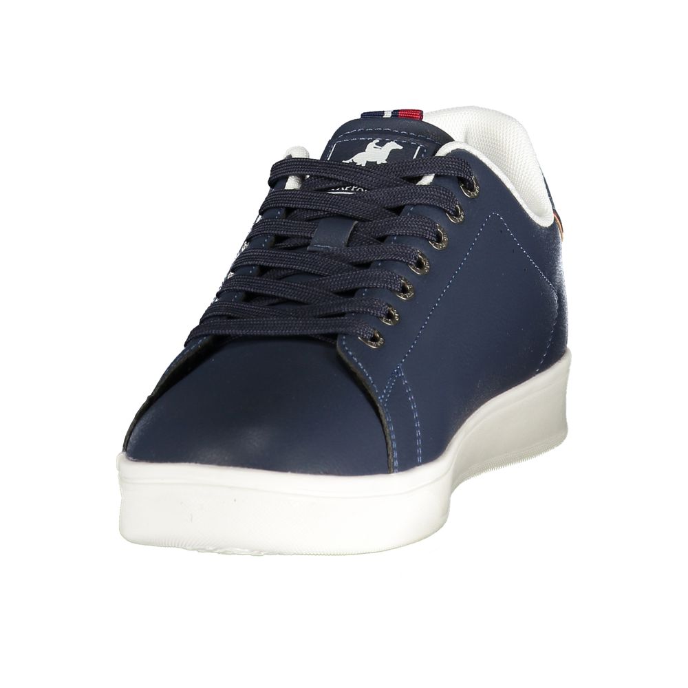 Athletic Sneakers by U.S. Grand Polo for men in polyester & polyurethane blue, red & print presents a sleek silhouette, perfectly capturing the athletic style essence of Men's Athletic Polyester & Polyurethane Sneakers with its sleek design and premium finish.