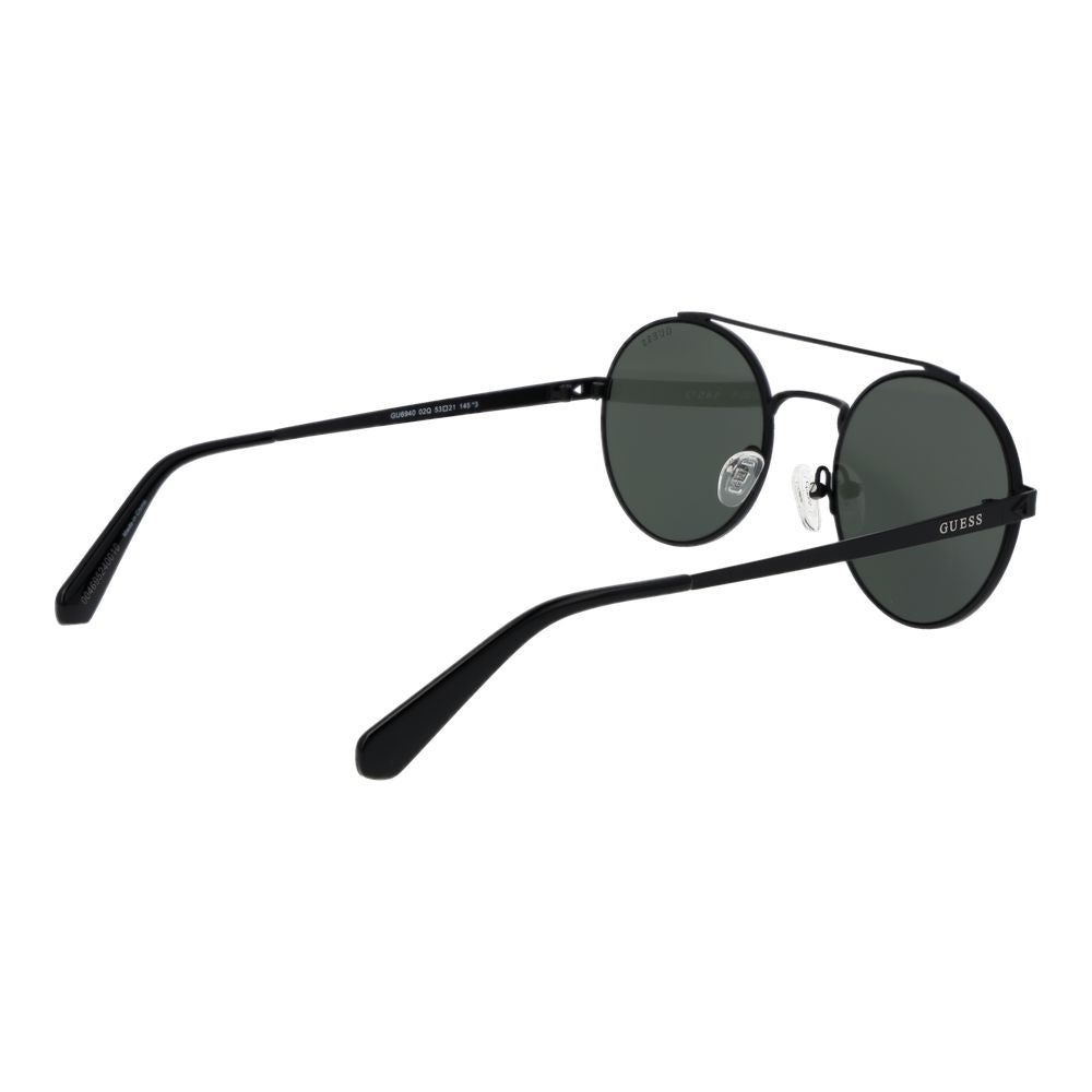 Guess Round Mirrored Dark-Tint Metal Sunglasses - Black