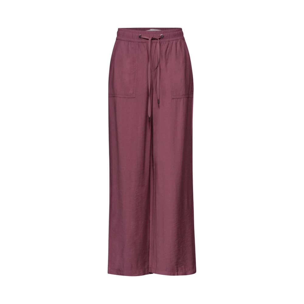 Street One Women's Straight-Leg Regular-Fit Polyamide Viscose Trousers - Pink