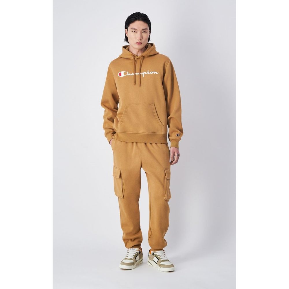 Joggers by Champion for men in cotton polyester brown presents a tailored silhouette, showcasing a tailored and long cut with a refined for a truly tailored aesthetic.