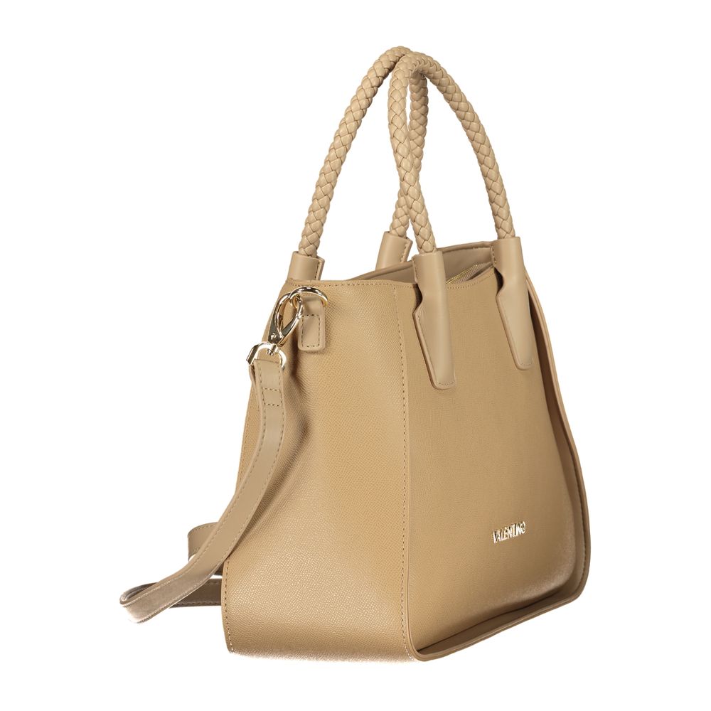 Handbag by Mario Valentino for women in polyethylene beige features a refined silhouette, showcasing a secure zipper, organized internal-pockets, and versatile shoulder-strap, handle & adjustable-strap for a refined finish.