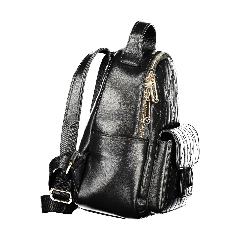 Backpack by Mario Valentino for women in polyethylene black features an stately silhouette from the Polyethylene Backpack range, with a secure snap & zipper, ample external-pockets & internal-pockets, and versatile handle, backpack-strap & adjustable-strap.