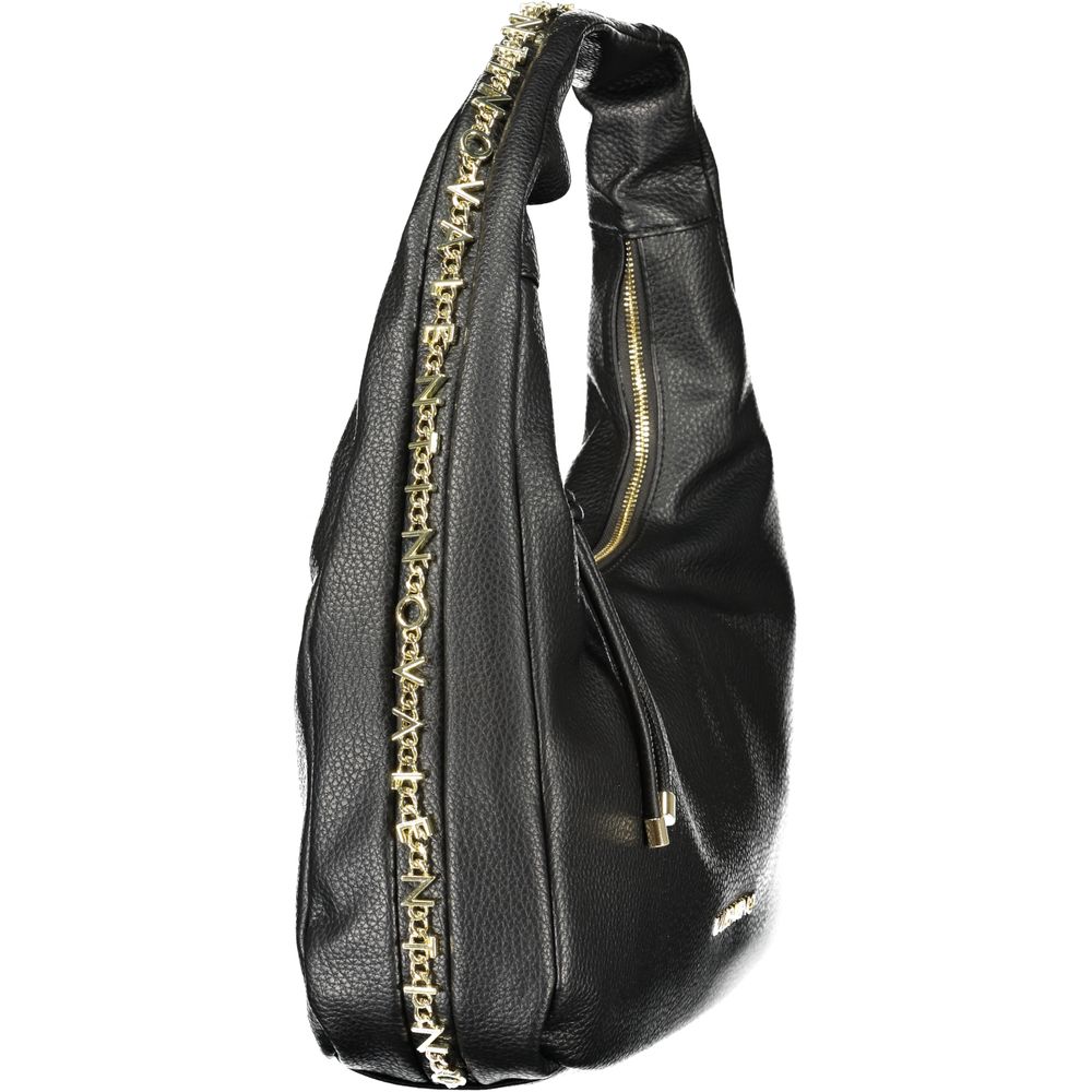 Frame Handbag by Mario Valentino for women in polyethylene black features a refined silhouette, showcasing a secure zipper, organized internal-pockets, and versatile shoulder-strap & handle for a refined finish.