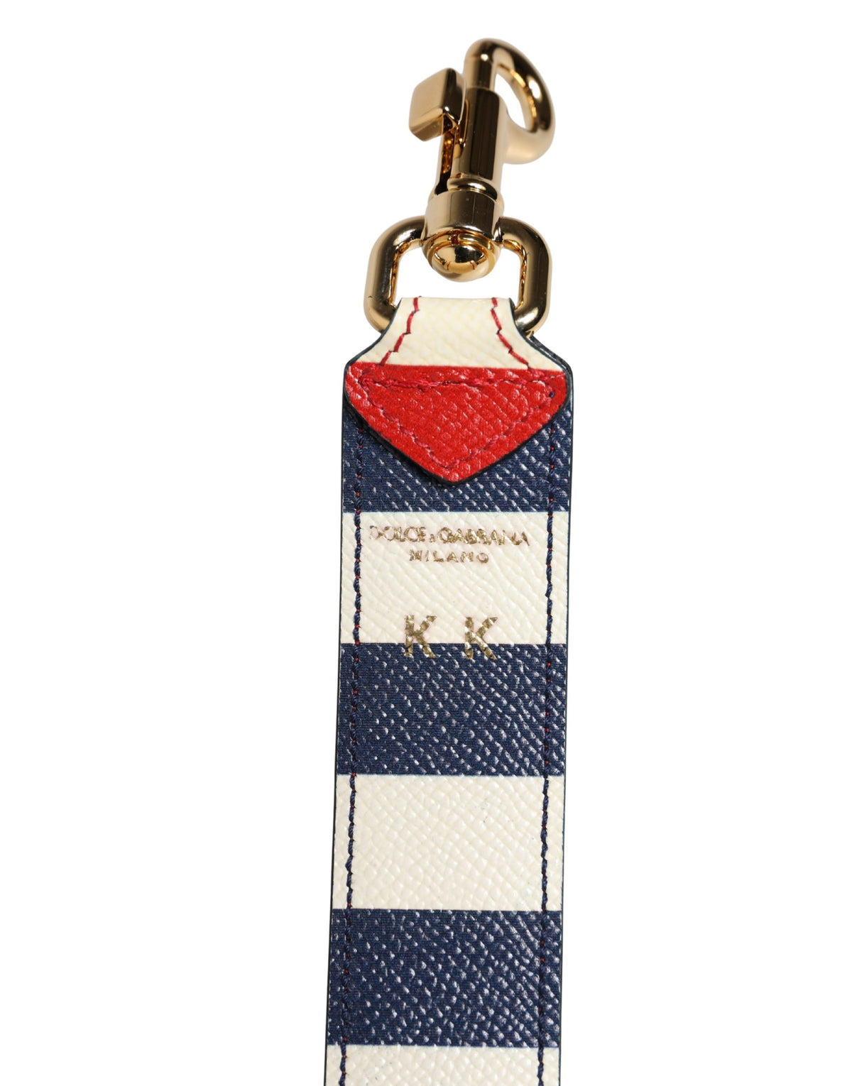 Dolce & Gabbana Calf Leather Shoulder Strap - Gold Multicolor Striped