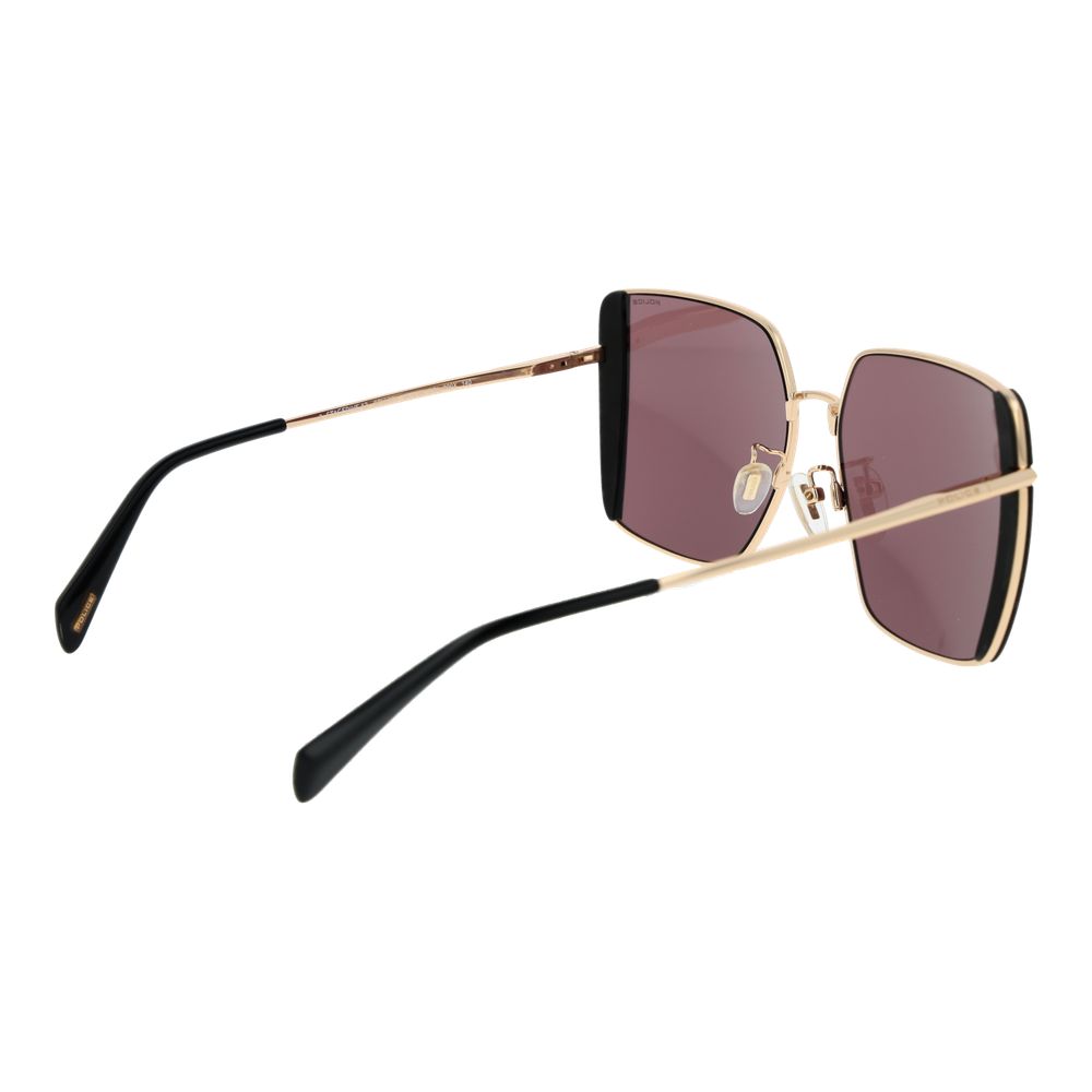 Police Square Mirrored Dark-Tint Metal Sunglasses - Gold