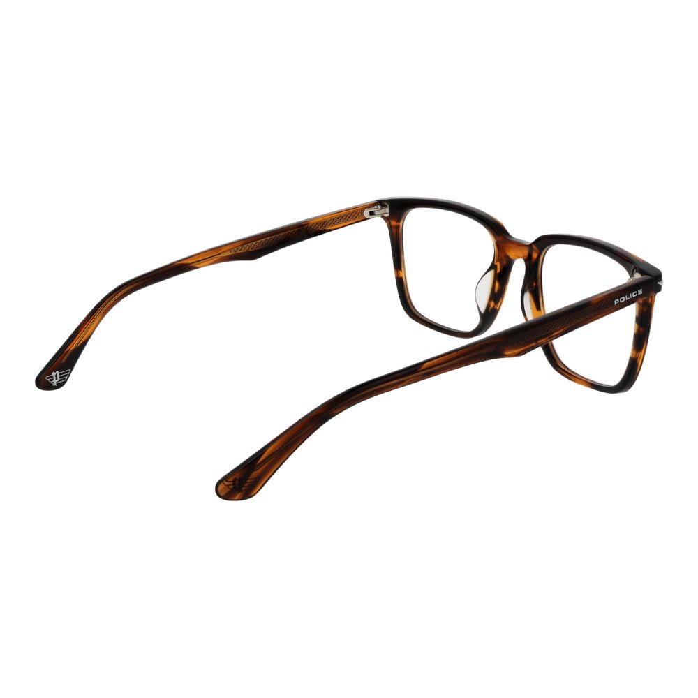 Police Men's Full-Rim Square Cellulose Acetate Eyeglasses Frames - Brown