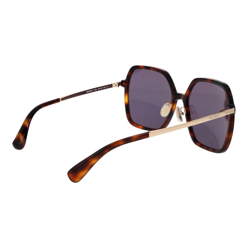 Sunglasses by Max Mara for women in acetate and brown presents a enviable silhouette, featuring brown coloured frame and full-rim square frame design with non-polarized category-3-dark-tint lens for a enviable look.