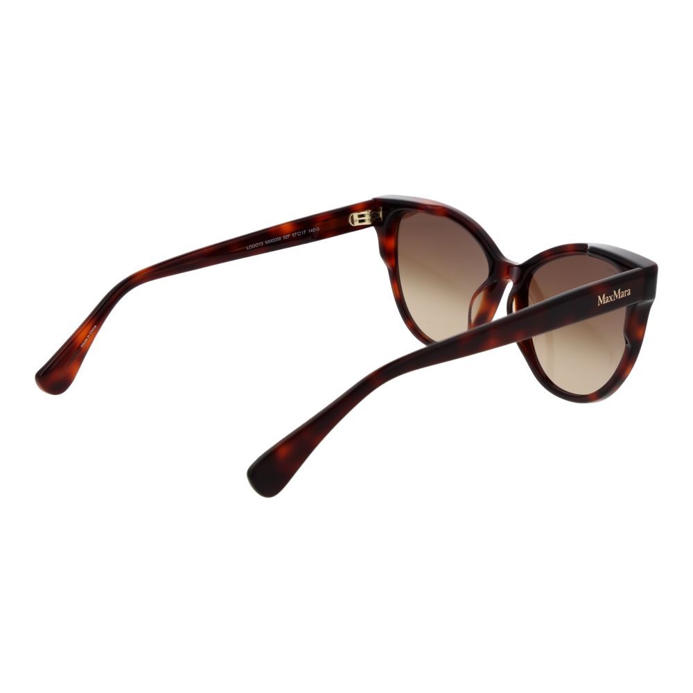 Sunglasses by Max Mara for women in acetate brown features an effortlessly chic full-rim cat-eye frame design with brown coloured frame detailing and gradient category-3-dark-tint lens for a effortlessly chic aesthetic.