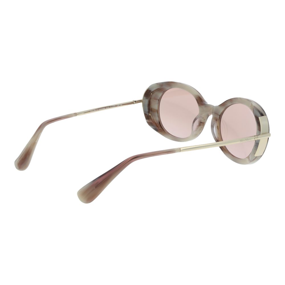 Max Mara Oval Mirrored Medium-Tint Acetate Sunglasses - Beige