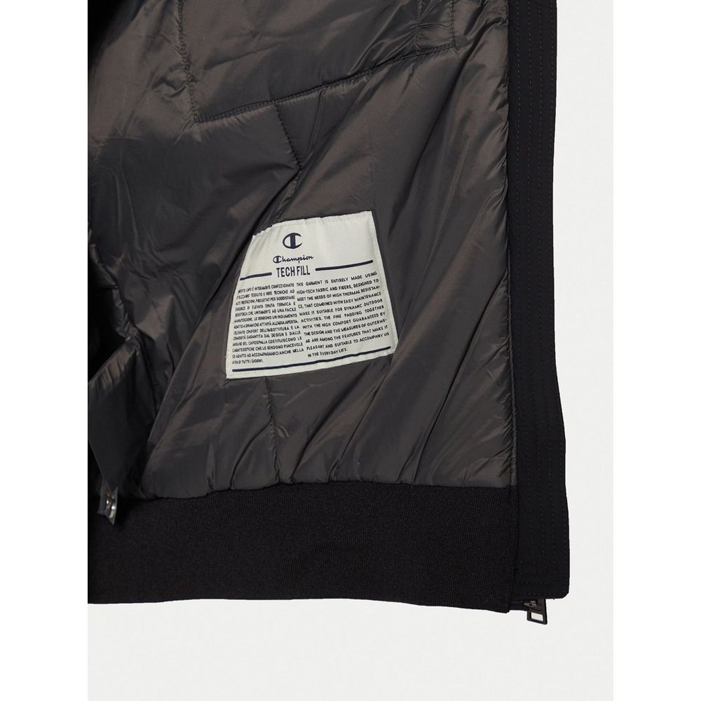 Champion Men's Stretch Polyamide Polyester Bomber Jacket - Black
