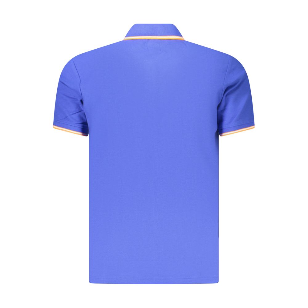 Polo Shirt by U.S. Grand Polo for men in cotton blue, signature & print presents a distinguished silhouette, showcasing a sophisticated and distinguished for a truly distinguished finish.