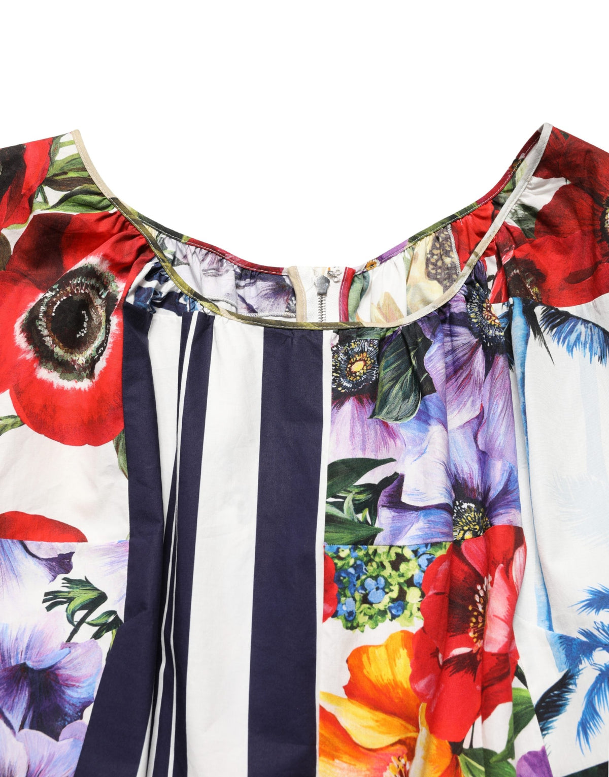Dolce & Gabbana Women's Cocktail Short-Sleeve Cotton Mini Dress - Multicolor Signature Print Patchwork