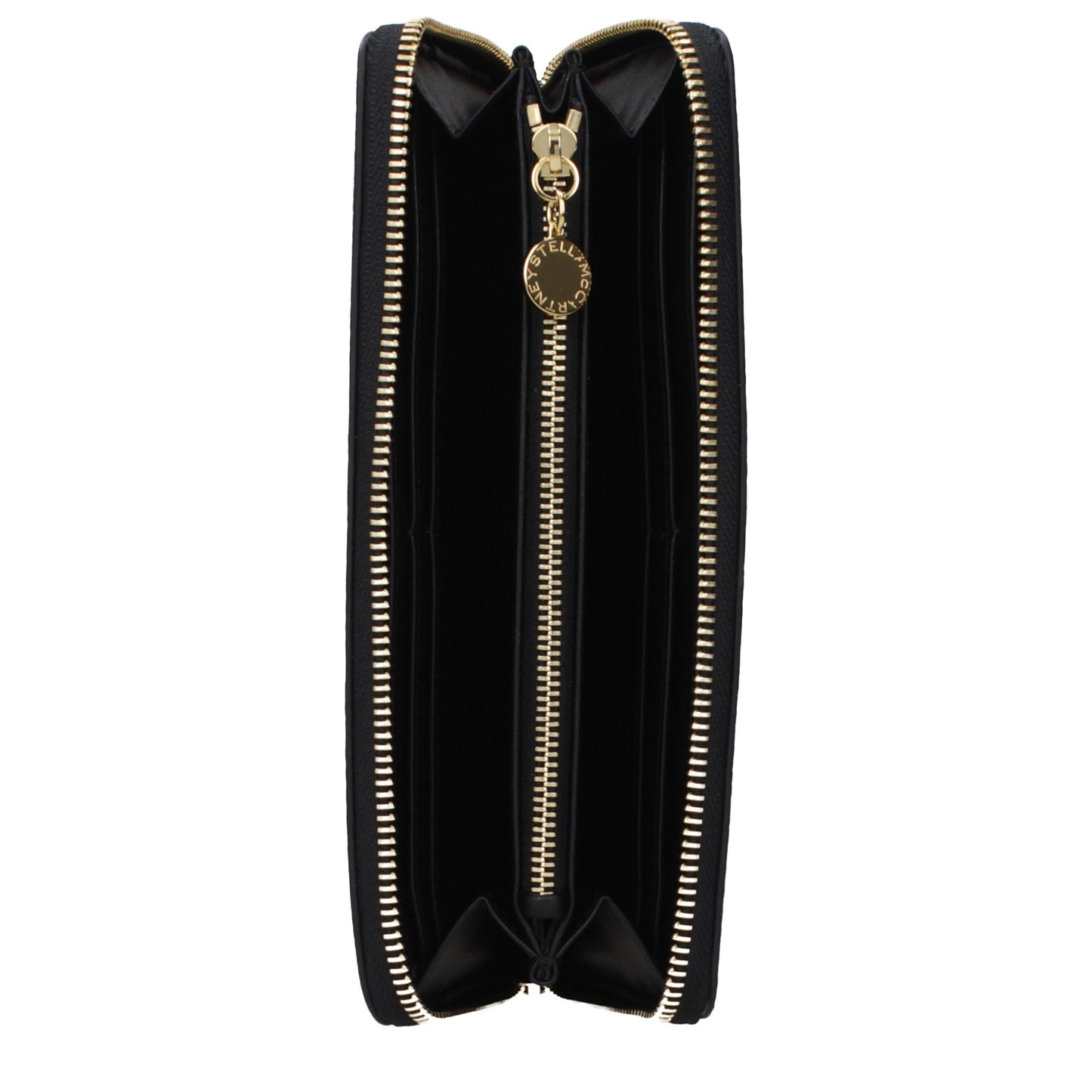 Wallet by Stella McCartney for women in leather black presents a refined silhouette, artfully capturing the essence of the Leather Wallet design with sophisticated eco-friendly for a refined look.