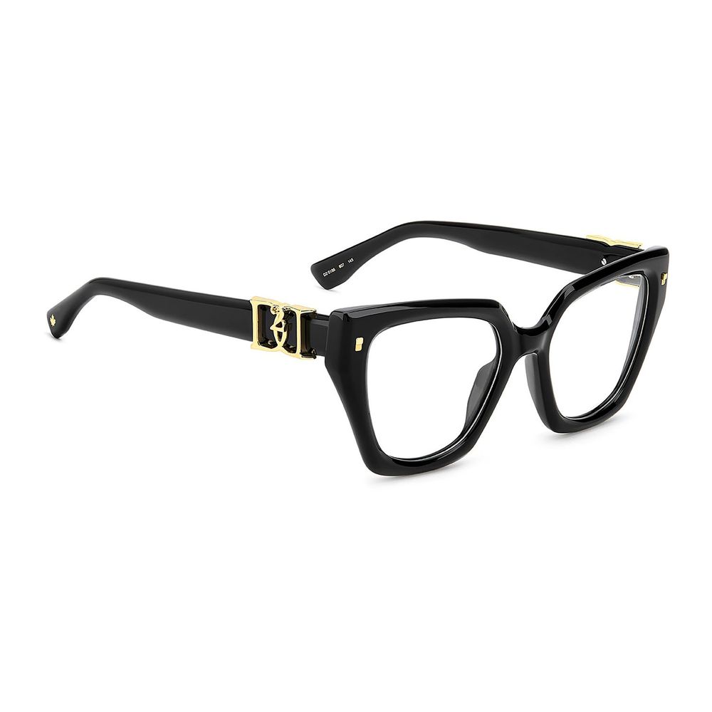 Eyeglasses Frames by Dsquared² for women in acetate and black & red showcases a refined silhouette, detailed with a black coloured frame finish and a sophisticated full-frame frame design.