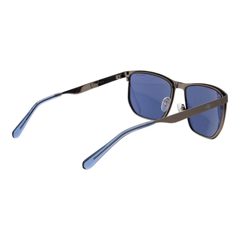This Sunglasses by Gant for men in metal gray presents a sumptuous silhouette, showcasing a sumptuous full-rim square frame design in gunmetal coloured frame and high-performance non-polarized category-3-dark-tint lens.