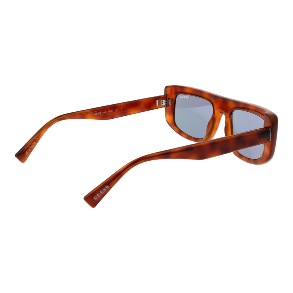 Guess Rectangle Mirrored Medium-Tint Plastic Sunglasses - Brown