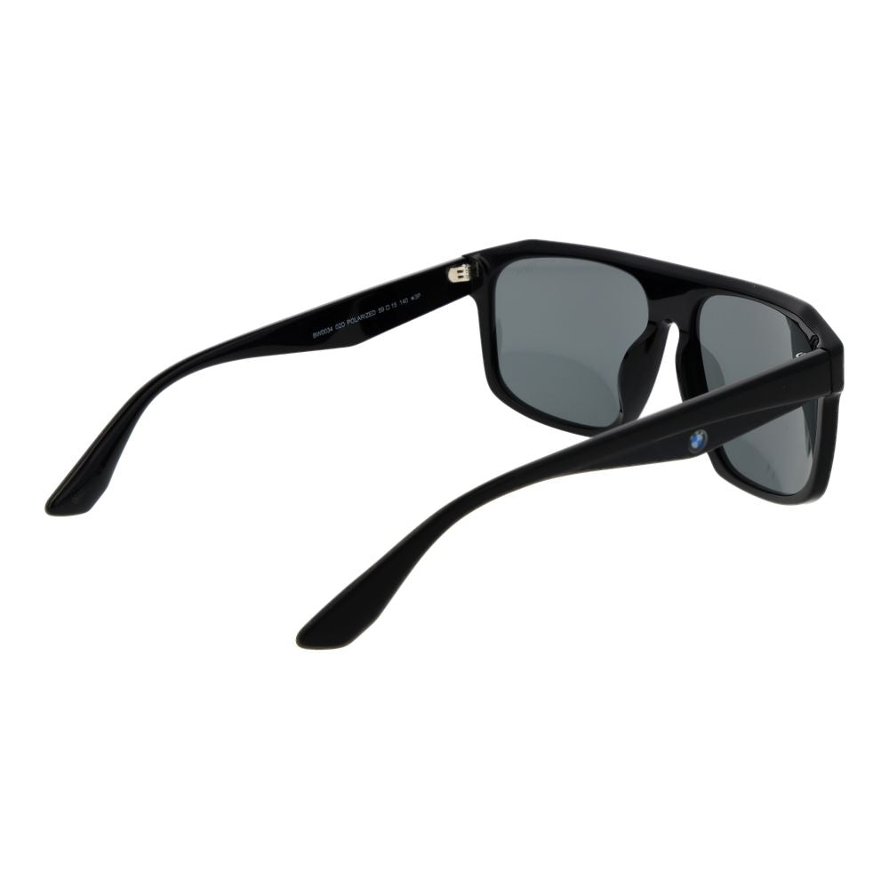 BMW Square Non Polarized Dark Tint Plastic Sunglasses - Black