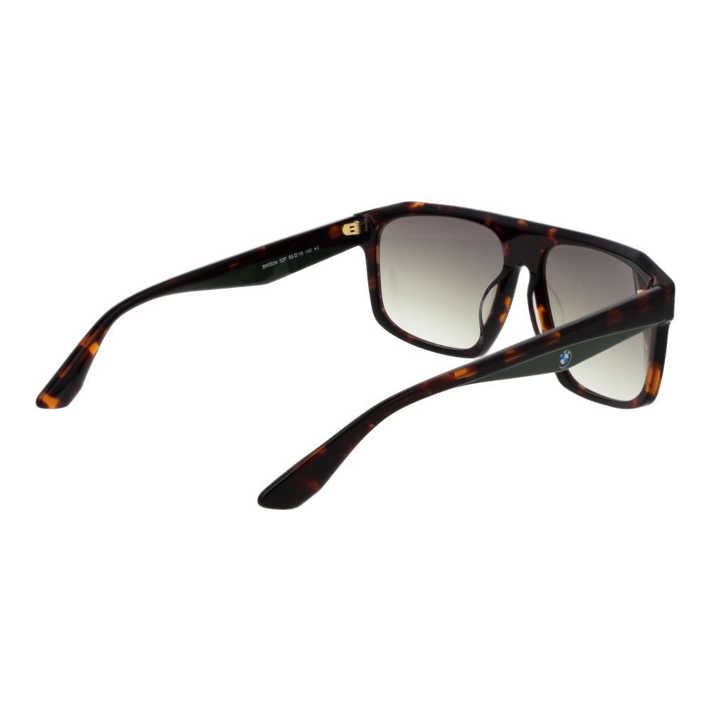 BMW Square Gradient Medium-Tint Plastic Sunglasses - Brown