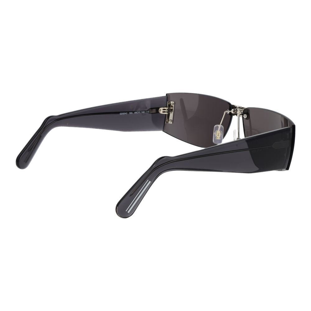 GCDS Rectangle Rimless Non-Polarized Dark-Tint Plastic Sunglasses - Black