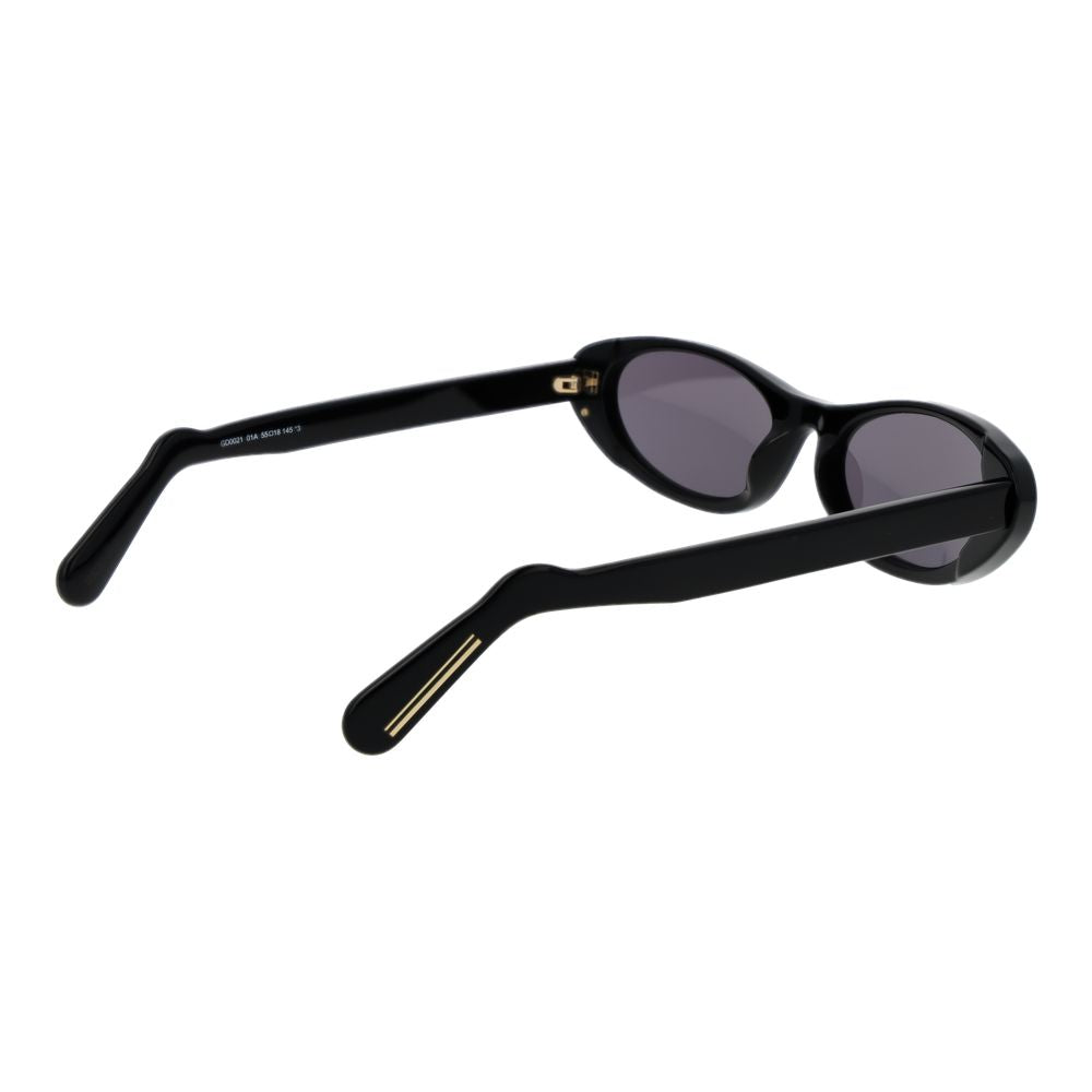 GCDS Oval Non-Polarized Dark-Tint Plastic Sunglasses - Black