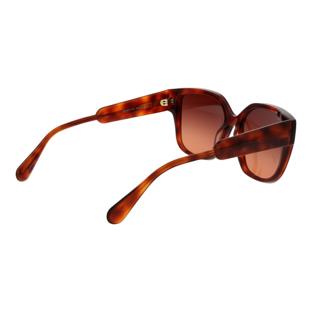Sunglasses by Max & Co for women in plastic brown features a contemporary silhouette, showcasing a contemporary butterfly full-rim frame design in brown coloured frame with high-performance gradient category-3-dark-tint lens.