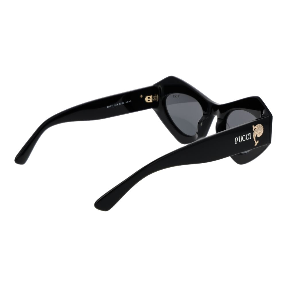 Emilio Pucci Cat-Eye Non-Polarized Dark-Tint Plastic Sunglasses - Black