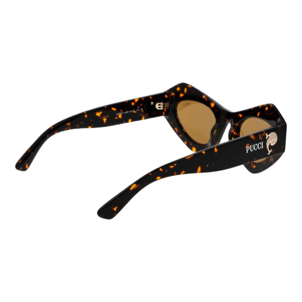Emilio Pucci Cat-Eye Non-Polarized Medium-Tint Plastic Sunglasses - Brown