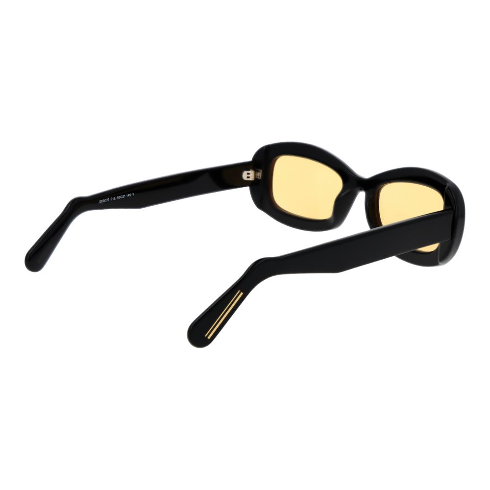 GCDS Rectangle Non-Polarized Light-Tint Plastic Sunglasses - Black