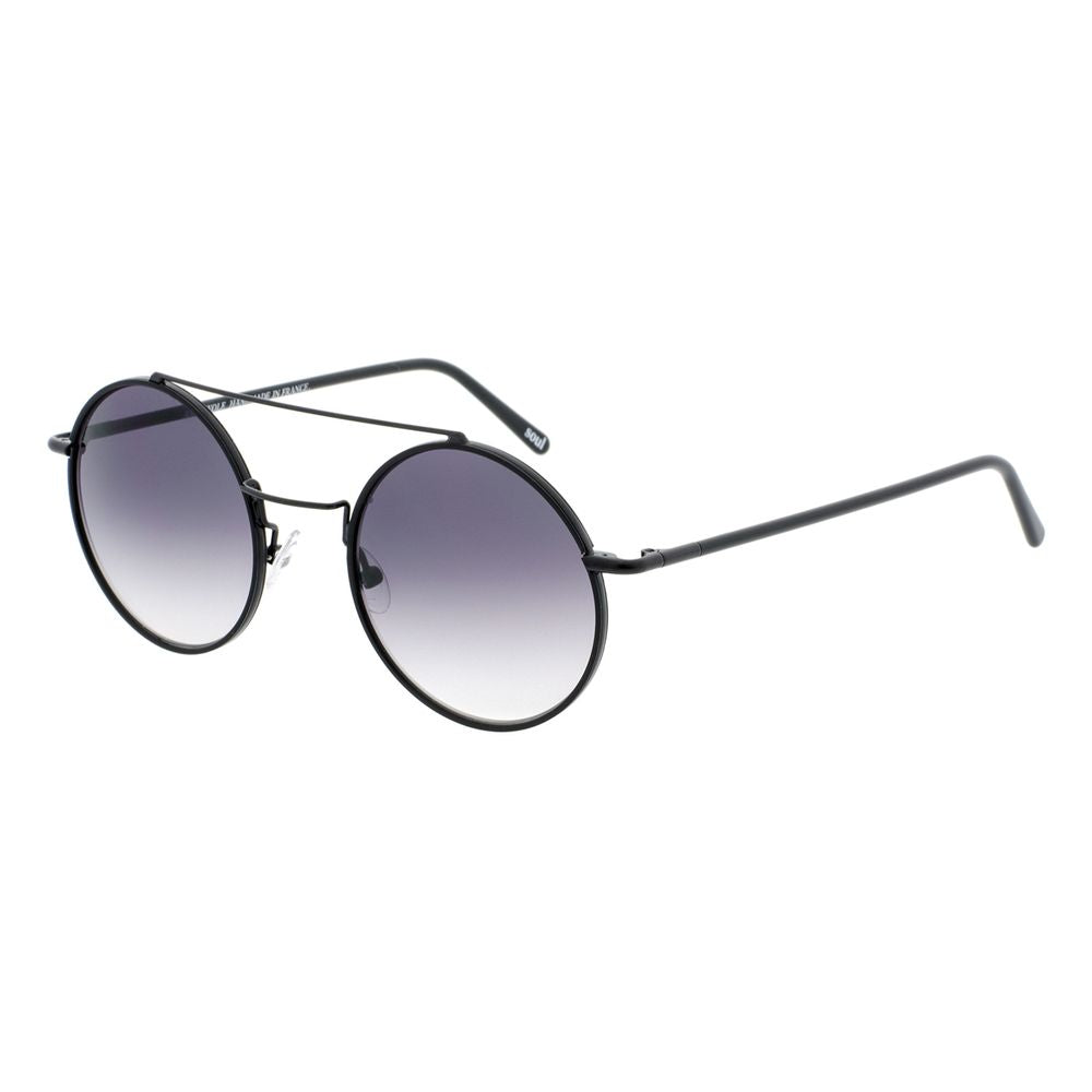 Andy Wolf Round Non-Polarized Medium-Tint Metal Sunglasses - Black