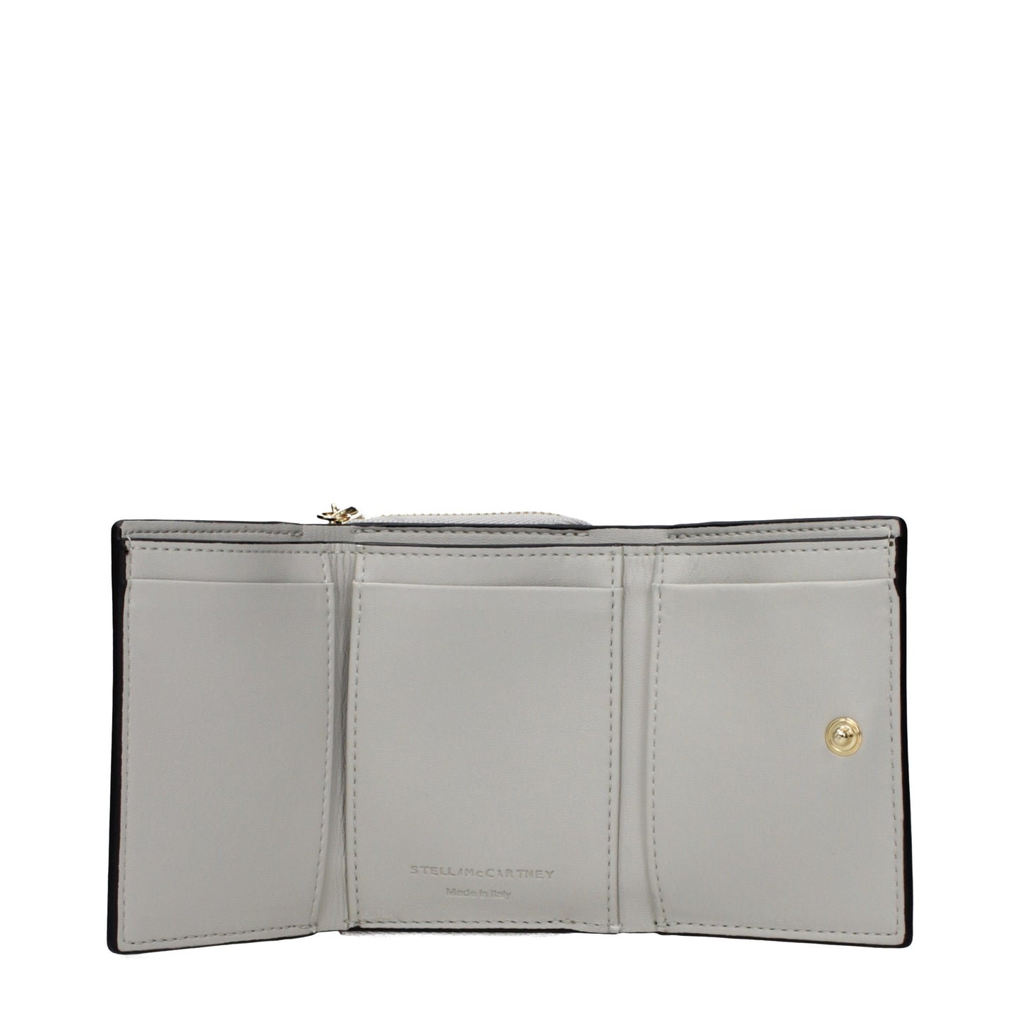 Wallet by Stella McCartney for women in leather black presents a streamlined silhouette, showcasing the sophisticated design of the Leather Wallet collection with functional eco-friendly.