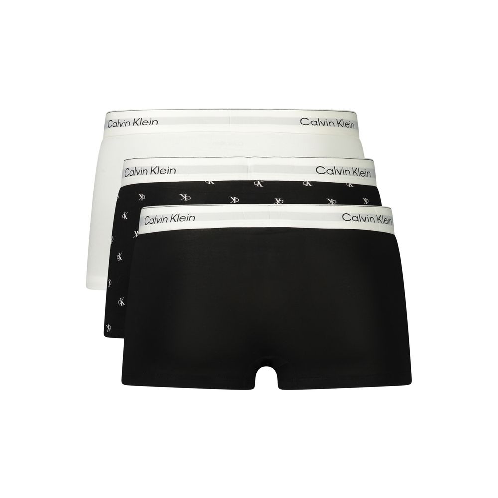 Calvin Klein Men's Low-Rise Stretch Cotton Underwear Boxer Shorts - Black White