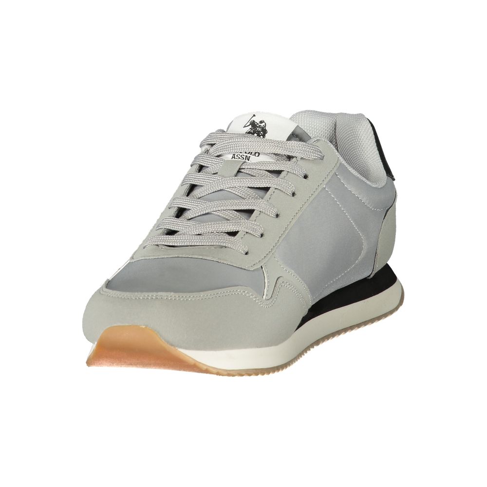 Athletic Sneakers by U.S. POLO ASSN. for men in polyester & polyurethane black, gray, signature & print features an effortless chic silhouette, showcasing the signature athletic style of the Men's Athletic Polyester & Polyurethane Sneakers collection with a truly effortless chic finish.
